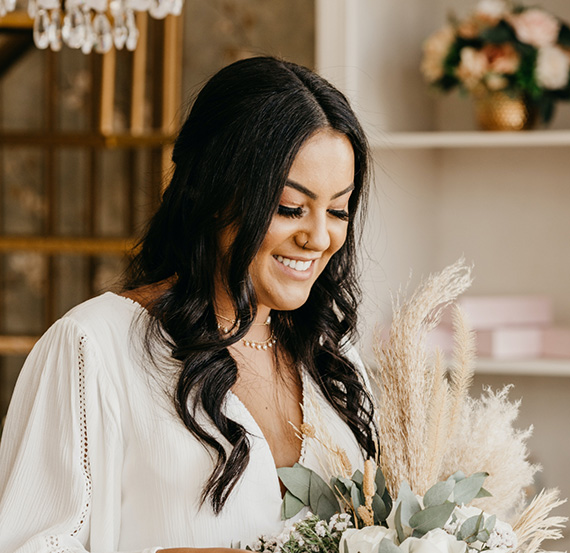 Bride smiling