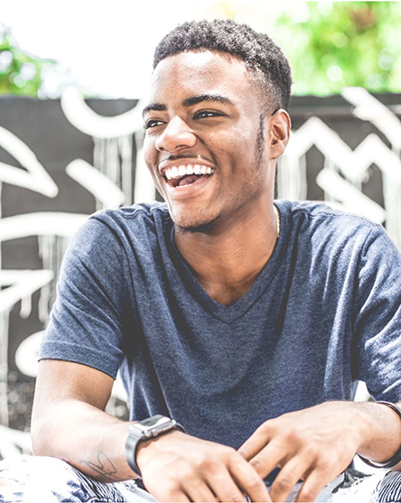 Young man smiling